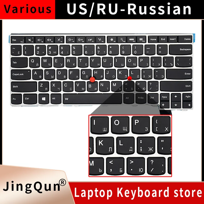 Фото Клавиатура ноутбука США для Lenovo ThinkPad T470 T480 T460S T470S, новая английская клавиатура для ноутбука S2 с подсветкой №1