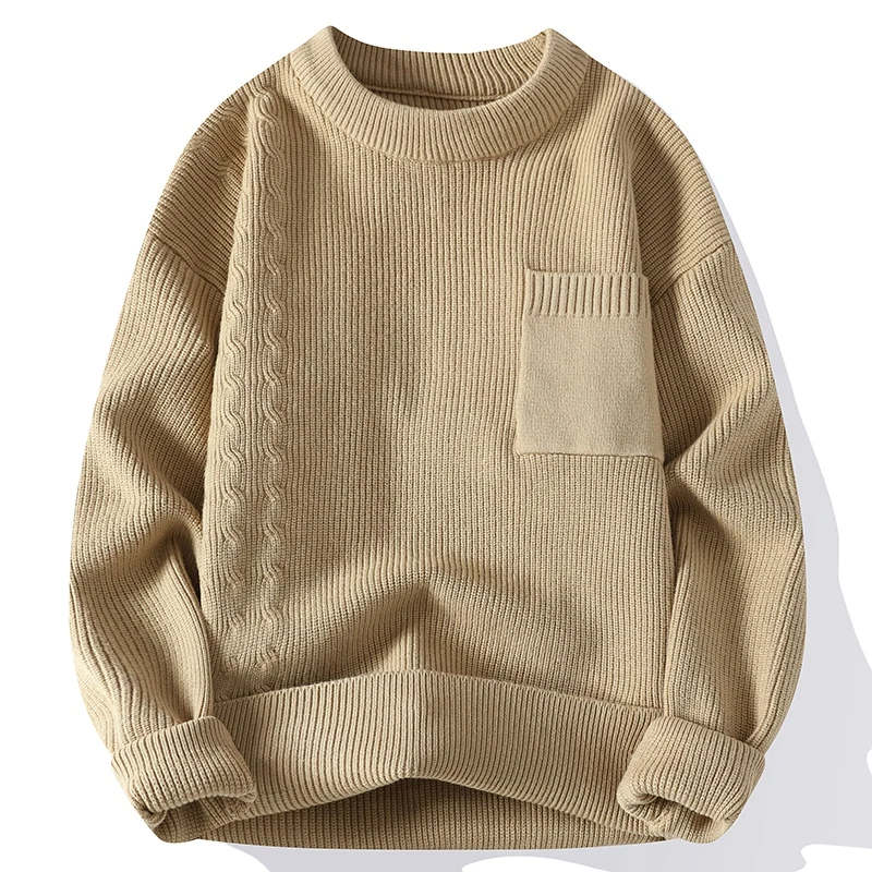 

Мужской кашемировый свитер Pull Homme, новинка сезона осень-зима 2023, корейские мужские свитера в стиле Харадзюку с карманами, мягкие теплые шерстяные пуловеры