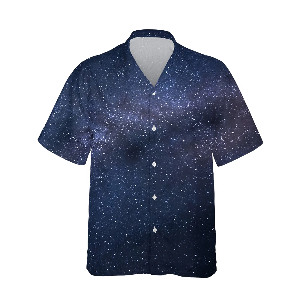 3D Harajuku Galaxy Universe Print Mens Hawaiian Shirt 3d Space Nebula Pattern New Male Casual Loose Oversized Aloha Shirt S-5XL