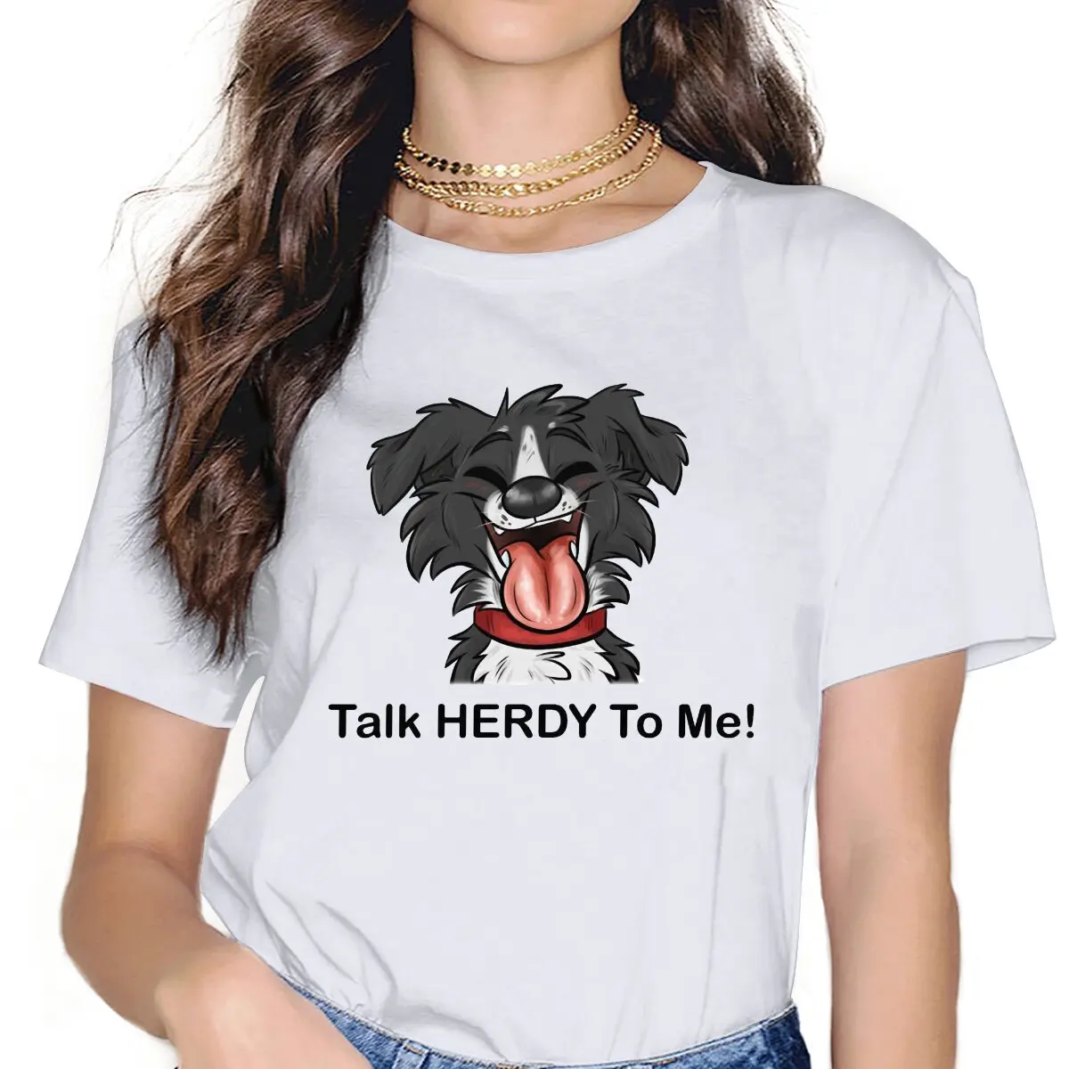 

Women's Talk Herdy To me T Shirt Aussie Shepherd 100% Cotton Tops Humorous Short Sleeve O Neck Tees Party T-Shirt