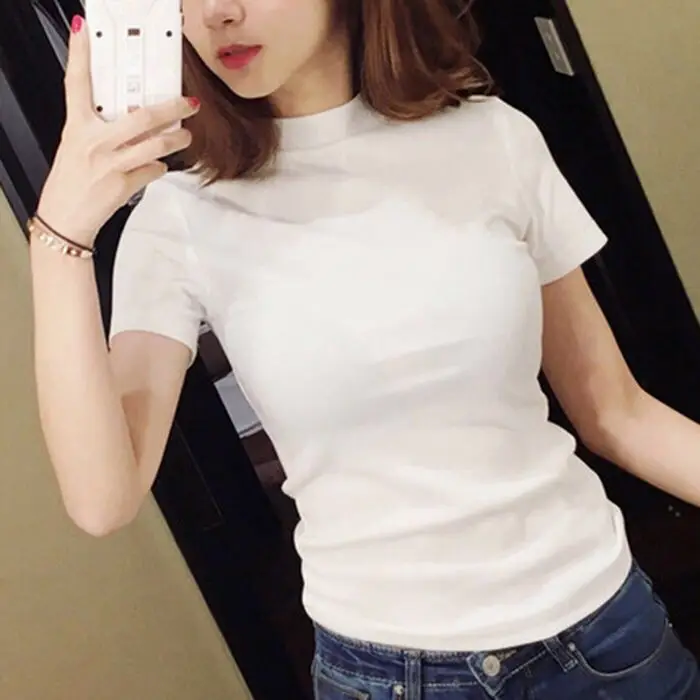 Short Sleeve Plus Size T-shirt Women Summer Tshirts Tops V12730