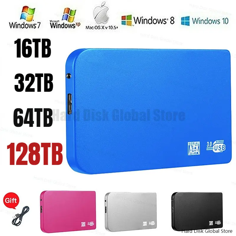 Original 16TB 8TB 4TB 2TB  Portable External Hard Drive High-speed USB3.0 Interface HDD Mobile Hard Drive For Laptop/mac