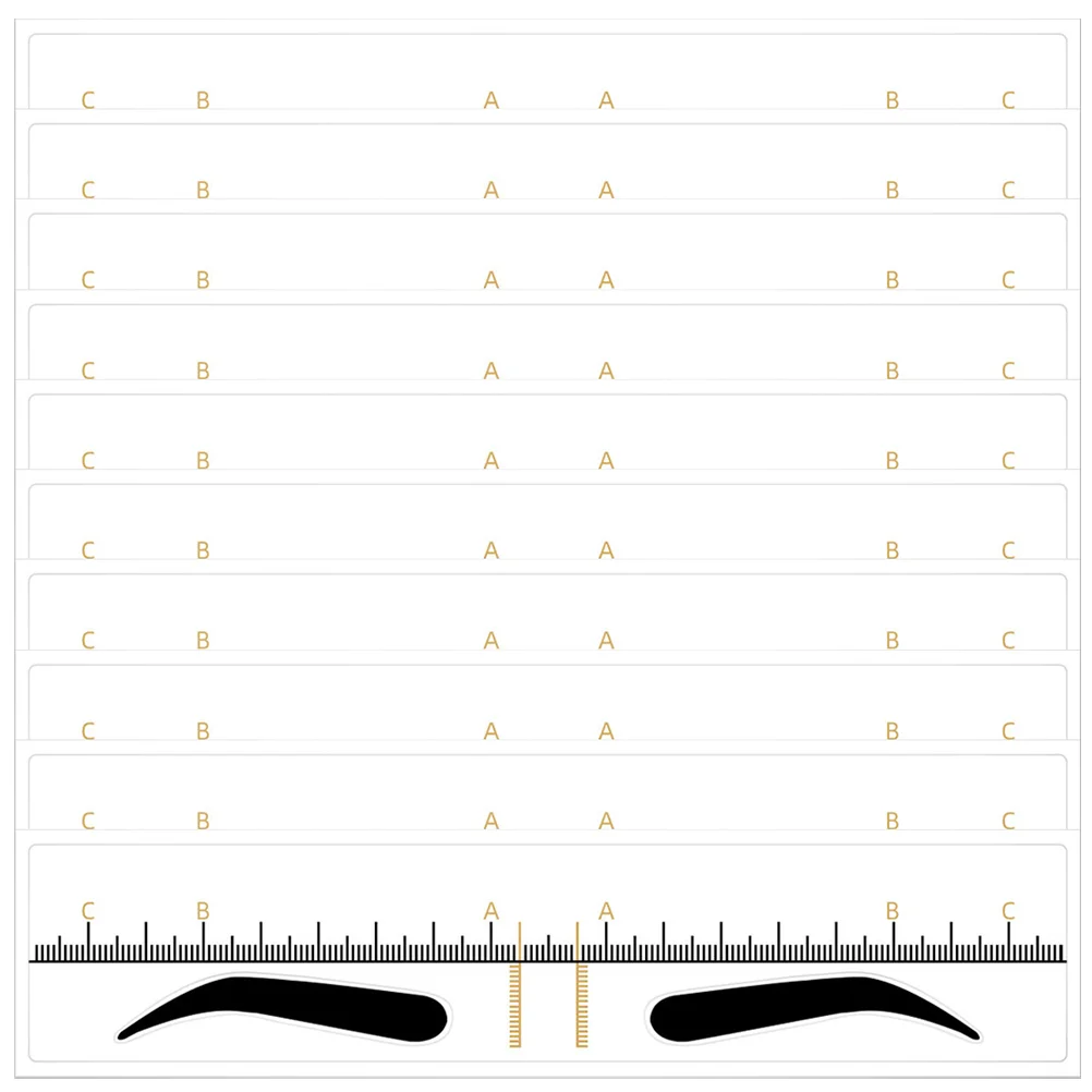 

10 Pcs Measuring Shaper Tool Eyebrow Template Shaping Stencil Trimming Pvc Ruler Plastic
