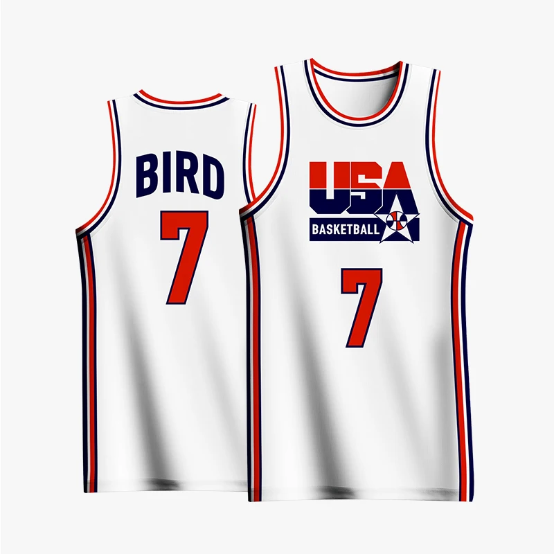 Retro Basketball Jerseys For Men Full Sublimation USA Letter Printed Customizable Name Number Logo Tracksuit Training Sportswear