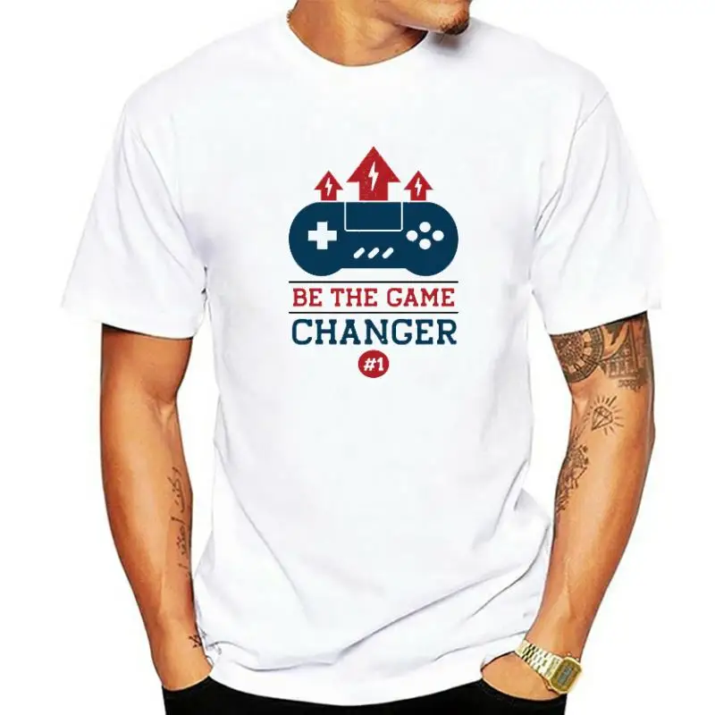 

Смешные футболки Be The Game Changer, мужские хлопковые топы большого размера, повседневные футболки с коротким рукавом для мальчиков