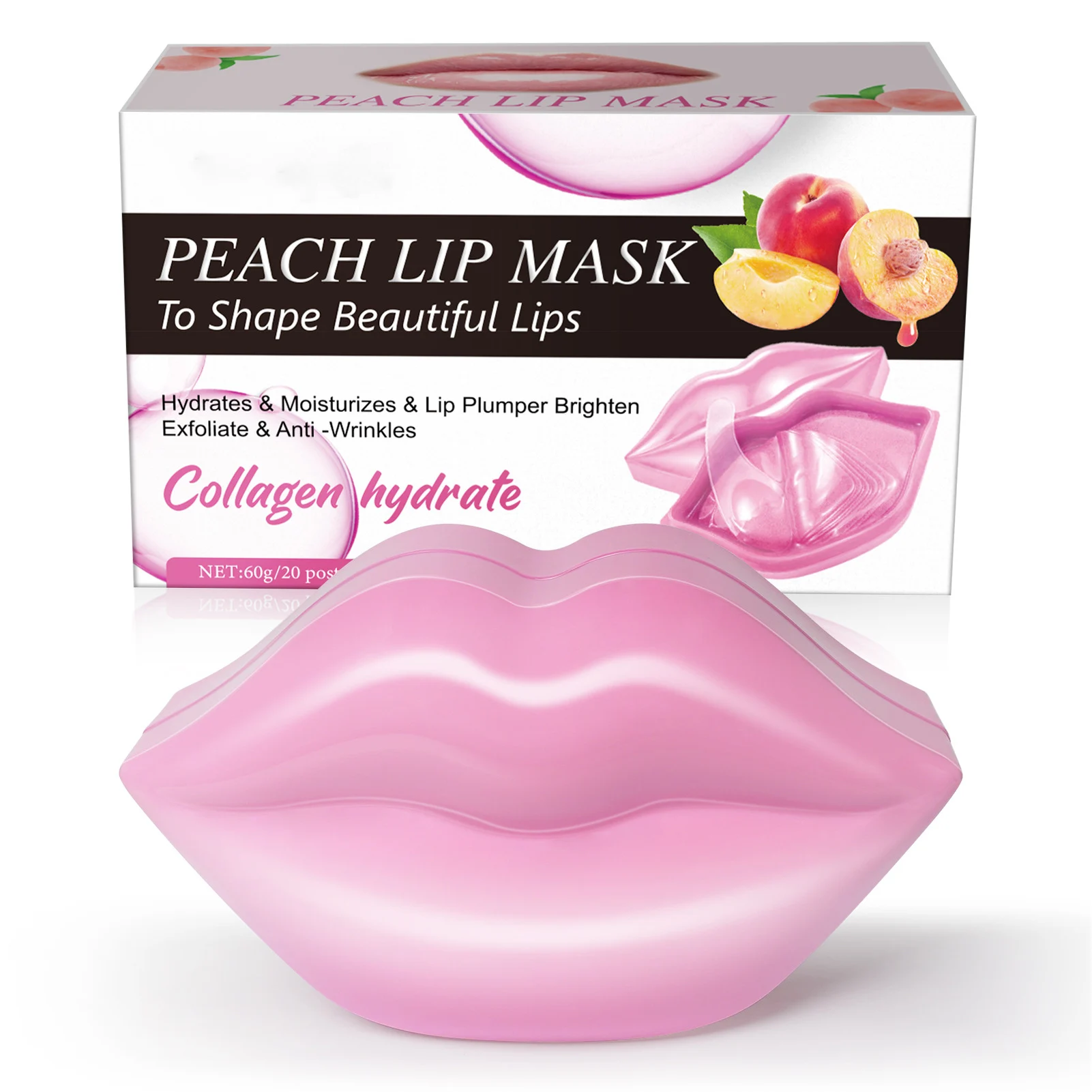 

Overnight Lip Pads 20 PCS Peach Overnight Lip Pads Collagen Lip Pads Great For Moisturizing Remove Dead Skin Anti Chapped And