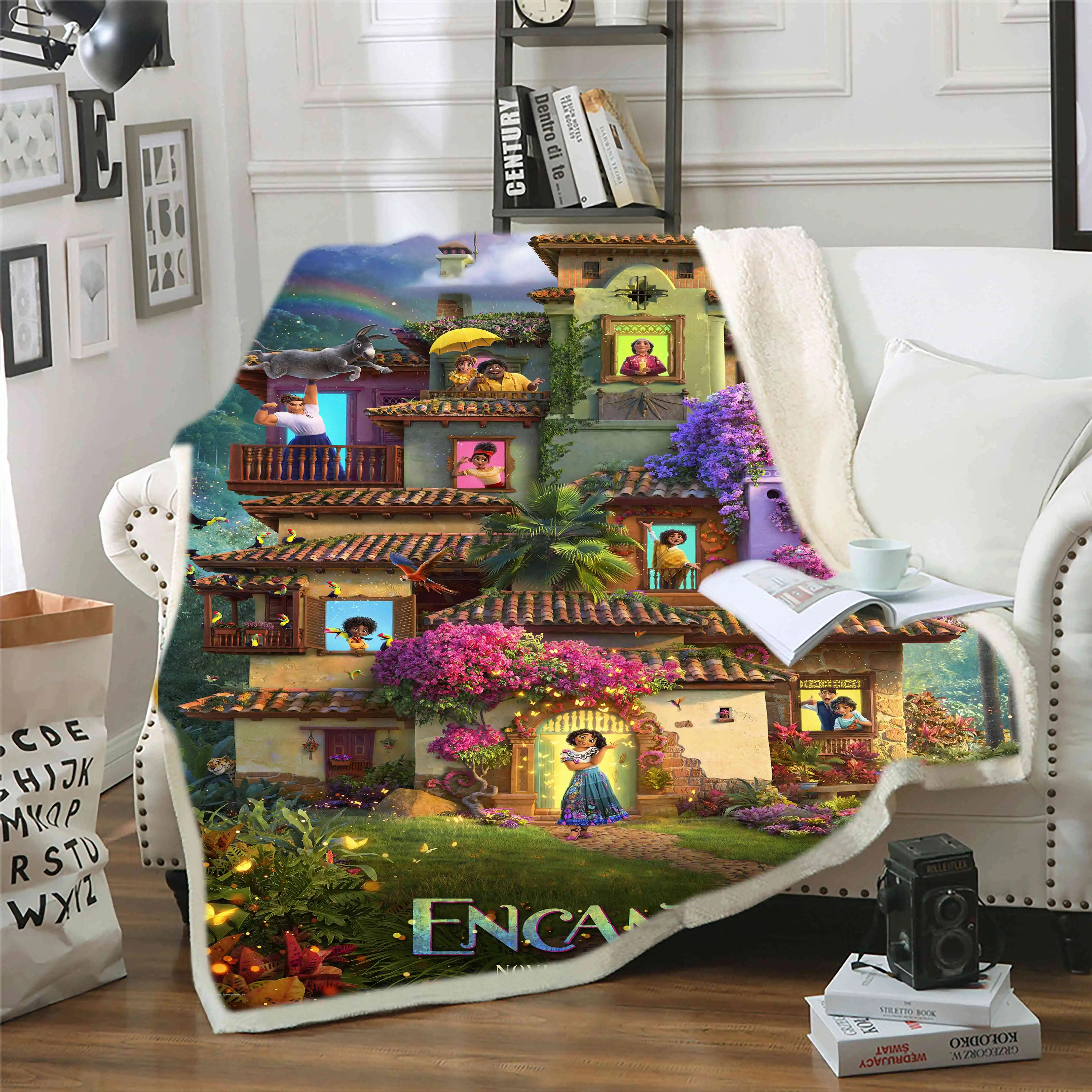 

Anime Cartoon Encanto Blanket Girl Mirabel Home Warm Plush Cozy Throw Blanket for Bed Sofa Couch Lightweight Gifts 162x220cm