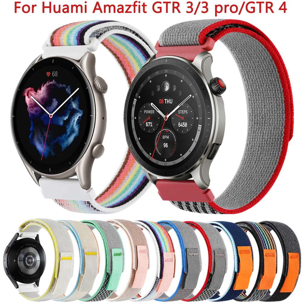 

Ремешок нейлоновый 22 мм для Xiaomi Huami Amazfit GTR 3 pro 3pro 4 2 2E Bands Amazfit GTR 47 мм Stratos 3 Pace 2S