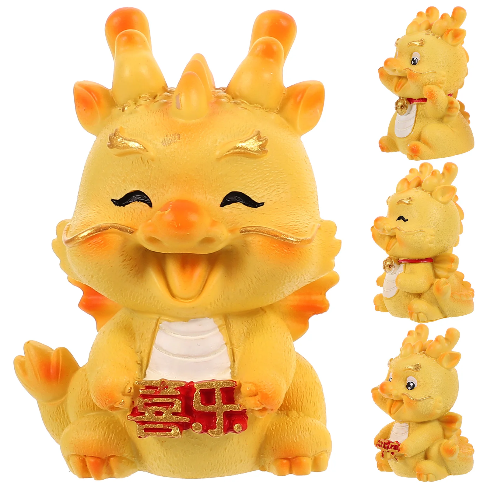 

4pcs Year of Dragon Figurine Cartoon Dragon Decoration Mini Desktop Dragon Decoration