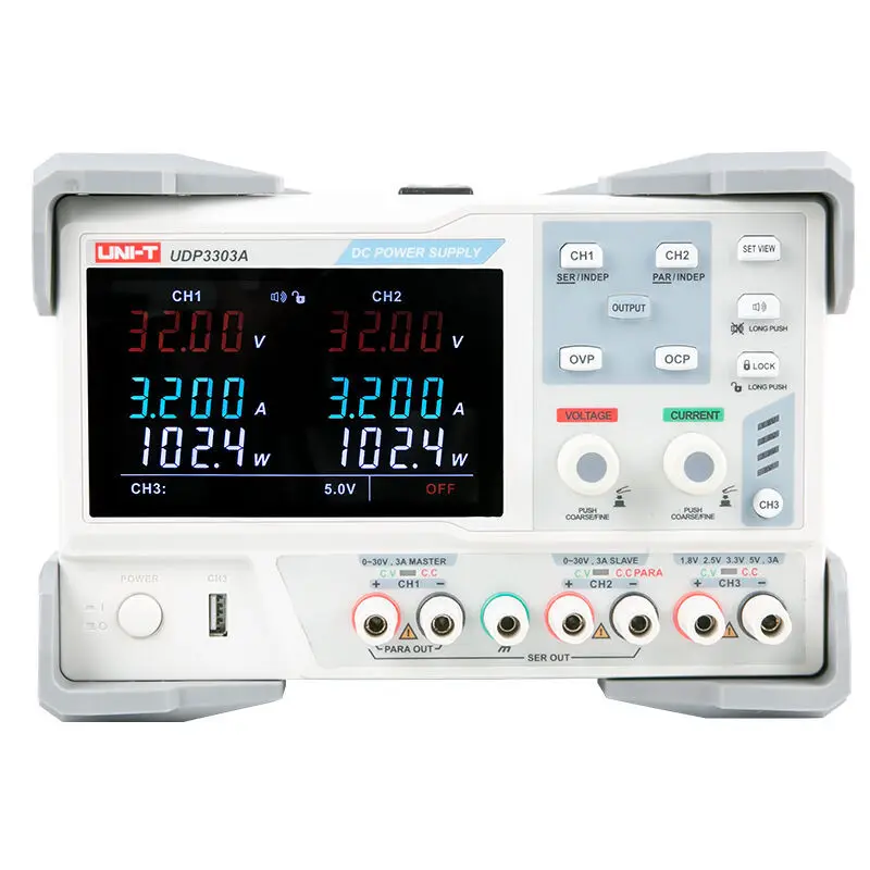 

UNI-T UDP3303A Industrial Linear DC Programmable Power Supply 30V 3A Regulator 3 Channel Output High Precision Digital Display