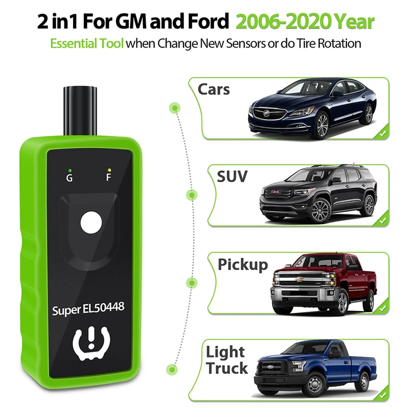 Автомобильный датчик давления в шинах Super EL50448, универсальный ремонтный инструмент TPMS для GM для Ford BMW, автомобильные аксессуары