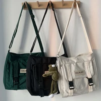 fashion classic simple messenger bag womens south korea chic postman bag lady student nylon waterproof canvas schoolbag