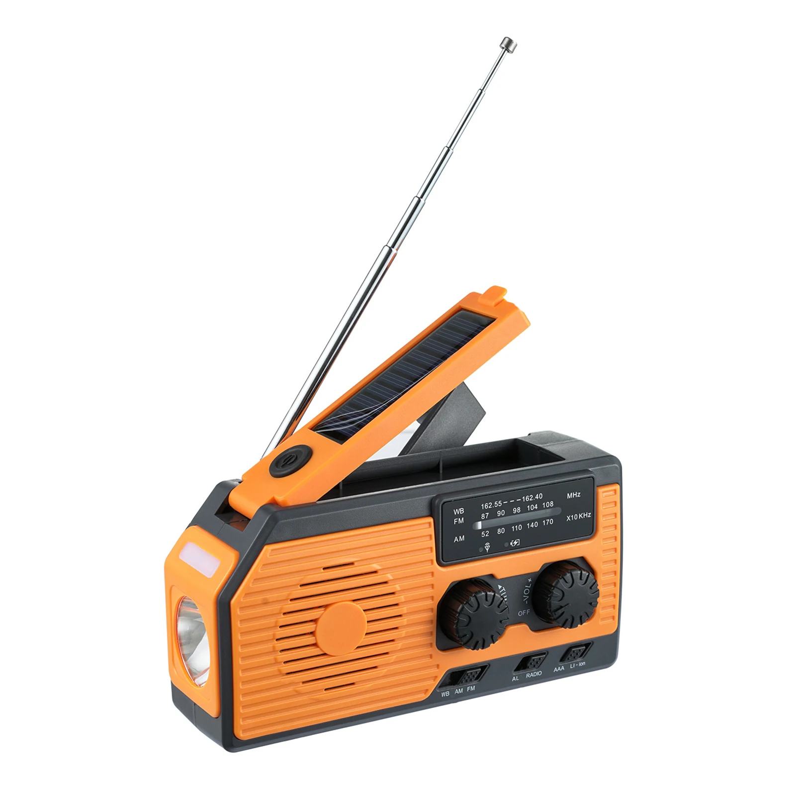 

5000mAh Emergency Crank Radio Hand Crank Solar Charging Multifunctional Power Bank Cell Phone USB Charging For Camping Survival