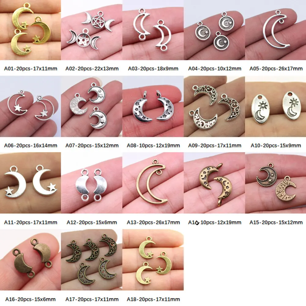 

Little Moon Charm Pendant Jewelry Findings Components Handmade