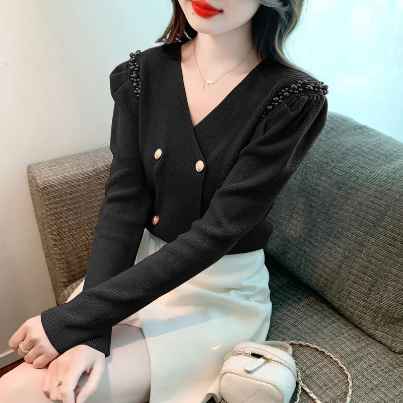 2024 новый женский простой модный вязаный базовый слой осенне-зимний свитер с