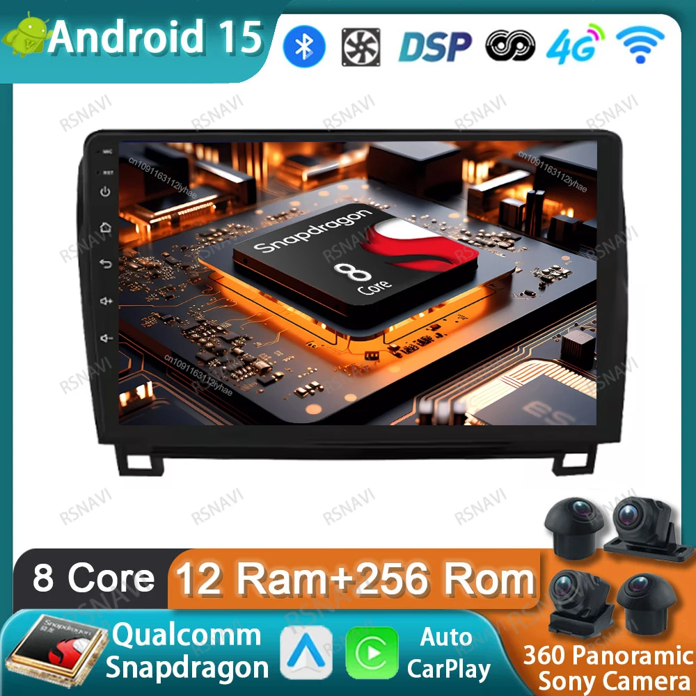 Фото Автомобильный радиоприемник Android 15 для Toyota Tundra XK50 2007 2008 2009 2010-2013 WIFI+ 4G LTE Snapdragon RDS Wireless Qualcomm NO 2DIN IPS №1
