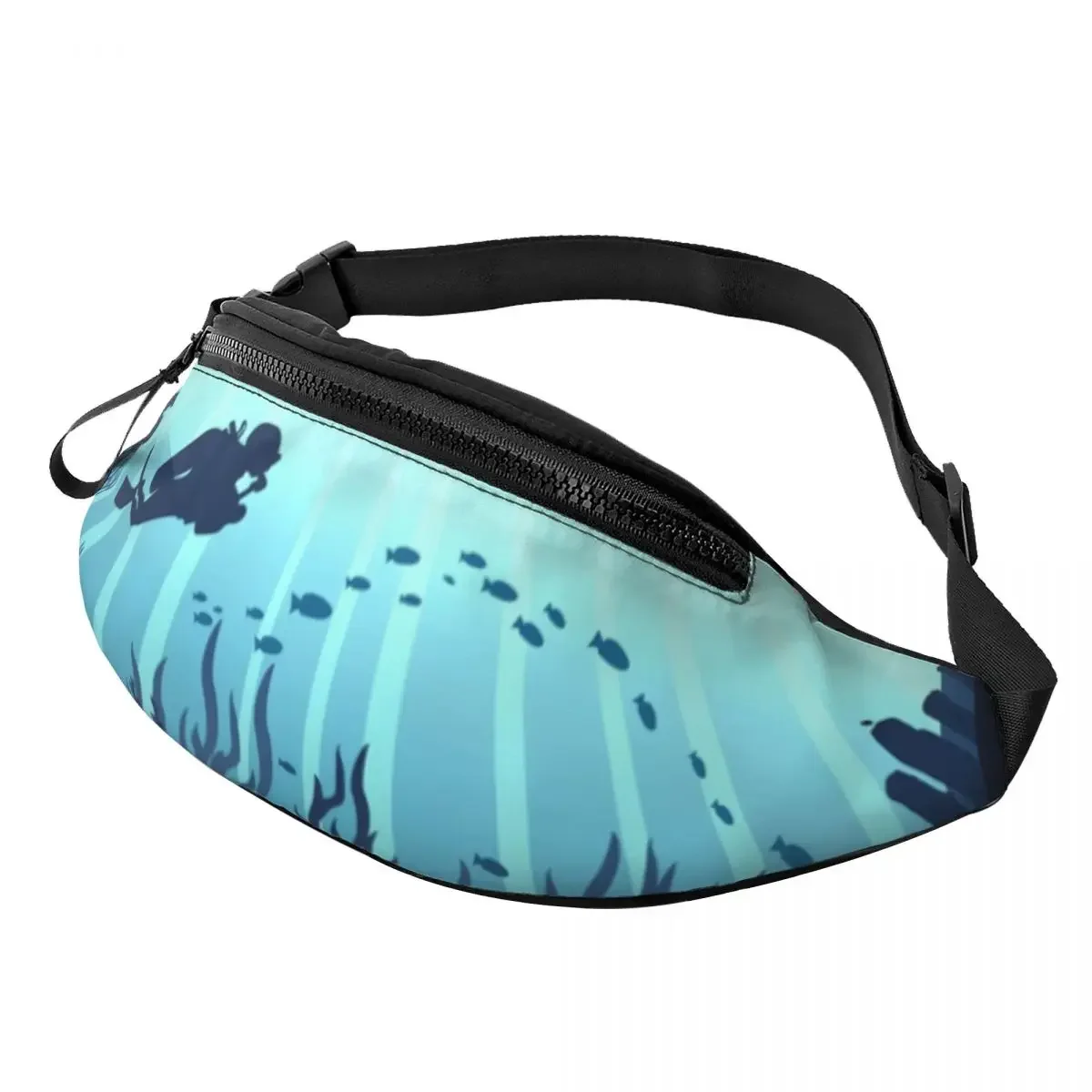 

Scuba Dive Explore Fanny Pack Men Women Fashion Deep Sea Caveran Diver Crossbody Waist Bag for Traveling Phone Money Pouch