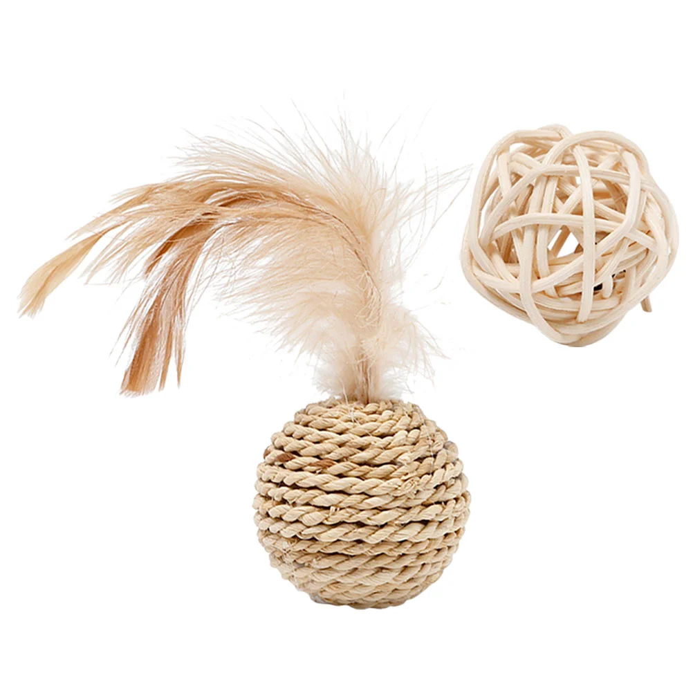 2 шт. шарики из ротанга для кошек игрушки-колокольчики домашних животных с