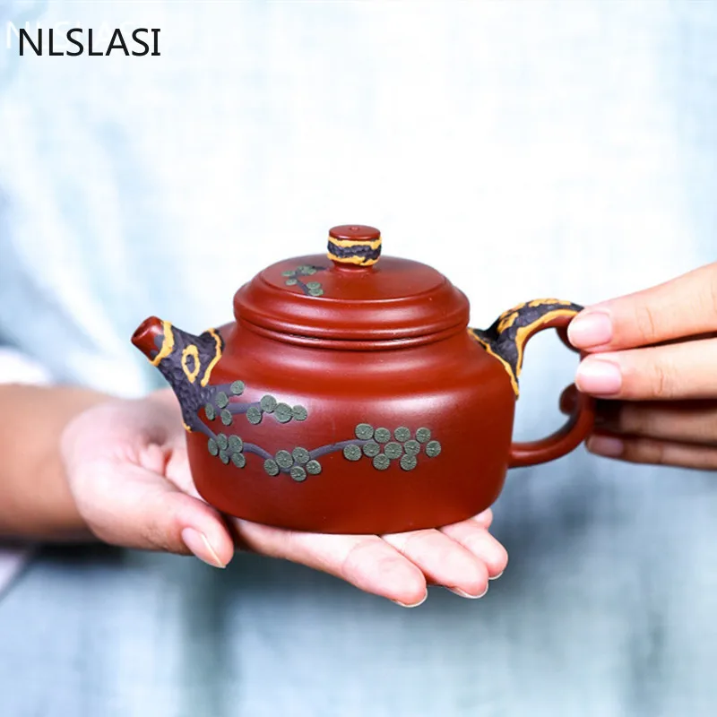 

Yixing Famous Handmade Purple Clay Teapot Raw Ore Dahongpao Songpi Dezhong Tea Pot Household Zisha Tea Sets Accessories 170ml