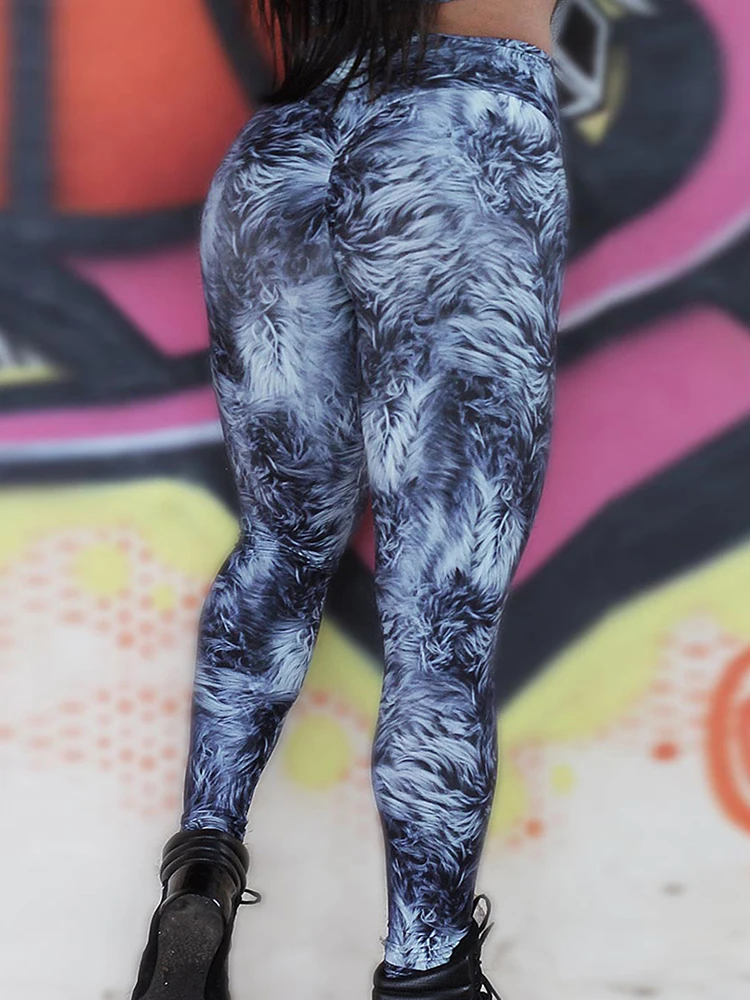 Yoga Tights Workout Pants Fitness Leggings Women Snake Print Push Up Sport Leggin Ladies High Waist Casual Gym Wear Large Size