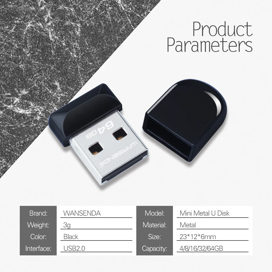 Фото WANSENDA супер флэш-накопитель Mini-USB Водонепроницаемый флэш-накопитель 64 ГБ 32 ГБ оперативной памяти, 16 Гб встроенной памяти, 8 ГБ 4 ГБ Thumbdrive флеш-н... №4