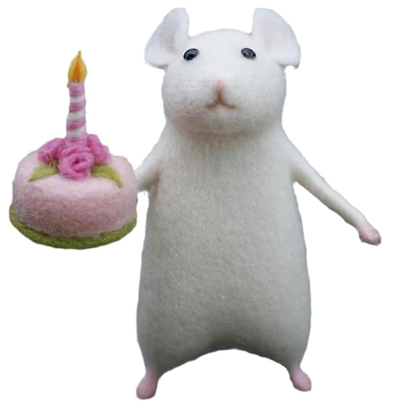 Мышь для Хэллоуина с валяными животными в виде тыквы игольчатая валяная