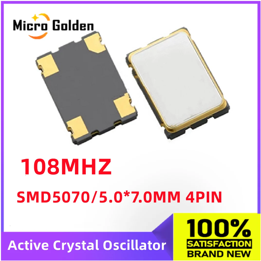 (5 шт.) 108 МГц 108 м 108,000 МГц 5070 7050 SMD активный кварцевый генератор OSC 4-контактный 3,3 x мм, тактовые генераторы в (5 шт.) 108 МГц 108 м 108,000 МГц 5070 7050 SMD активный кварцевый генератор OSC 4-контактный 3,3 x мм, тактовые генераторы в