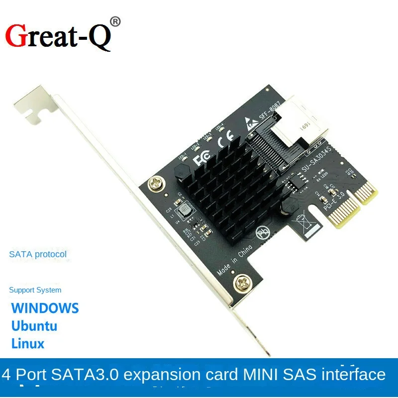 Переходная карта PCIe-Mini SAS SFF-8087 расширения жесткого диска интерфейс SATA 6 ГБ