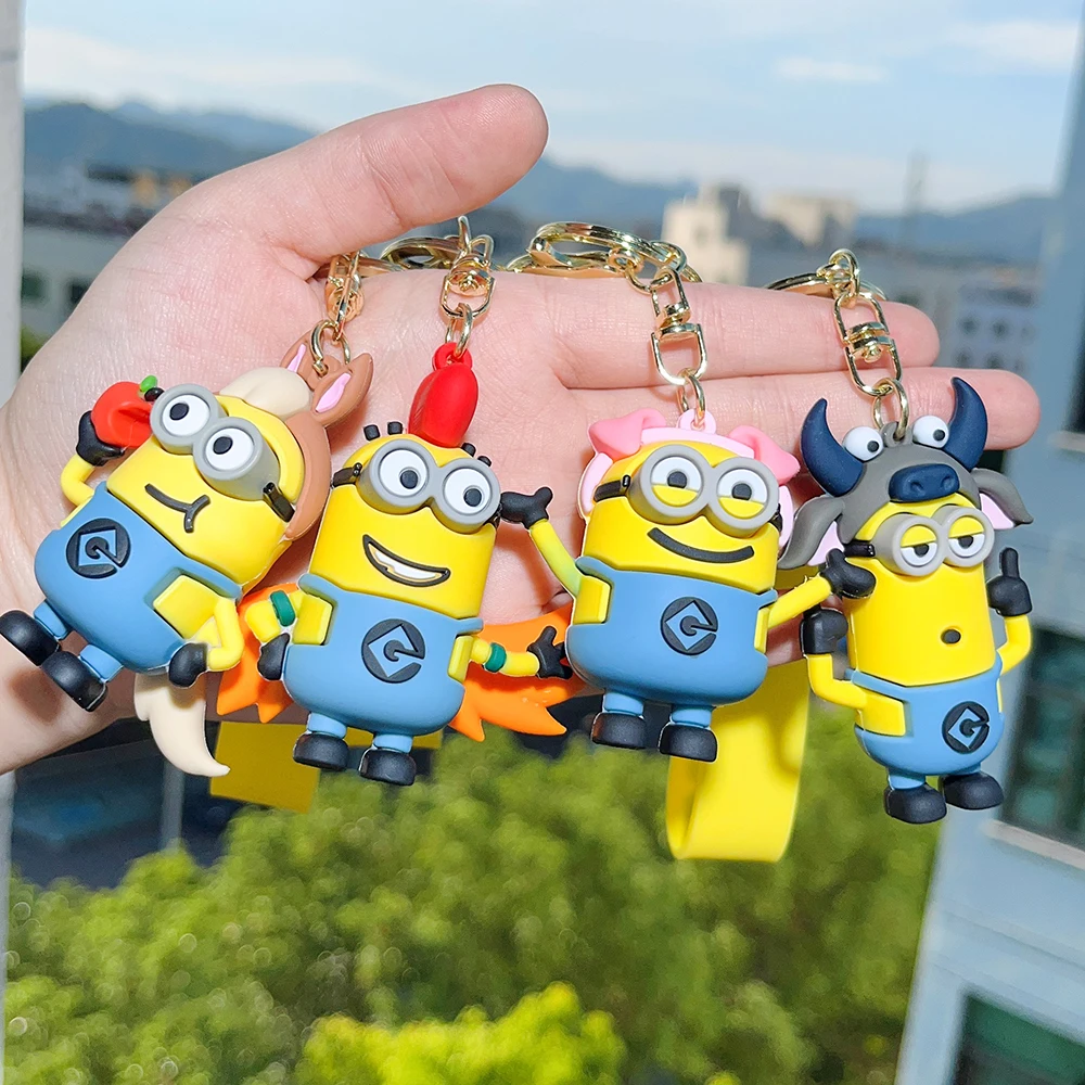 

Minions Keychain Cartoon Pvc Despicable Me Cute Minions Keychains Kids Keyrings Toys Gifts Fashion Trinkets Bag Accessory