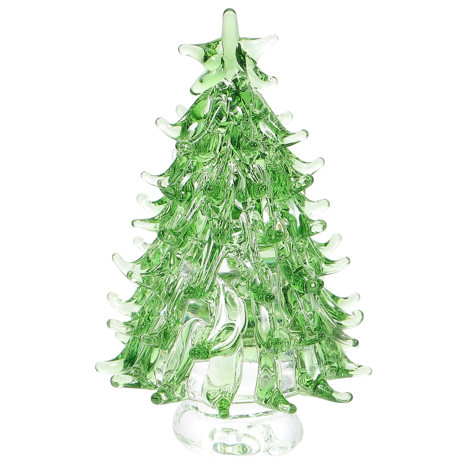 

Tree Christmas Xmas Crystal Mini Glass Trees Desktop Miniature Artificial Figurine Ornament Table Holiday Figurinestiny Fake