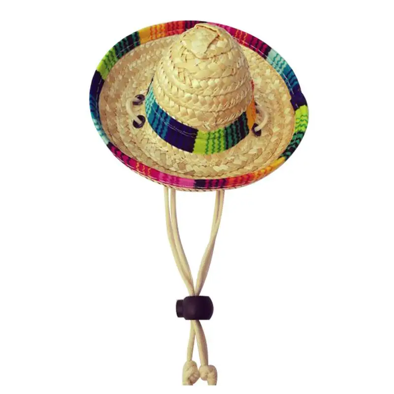 

Mexican Cat Straw Hats Mini Mexican Pet Straw Hat Designed With Natural Fabrics And Straw Pet Hat For De Mayo Small Pets Cats