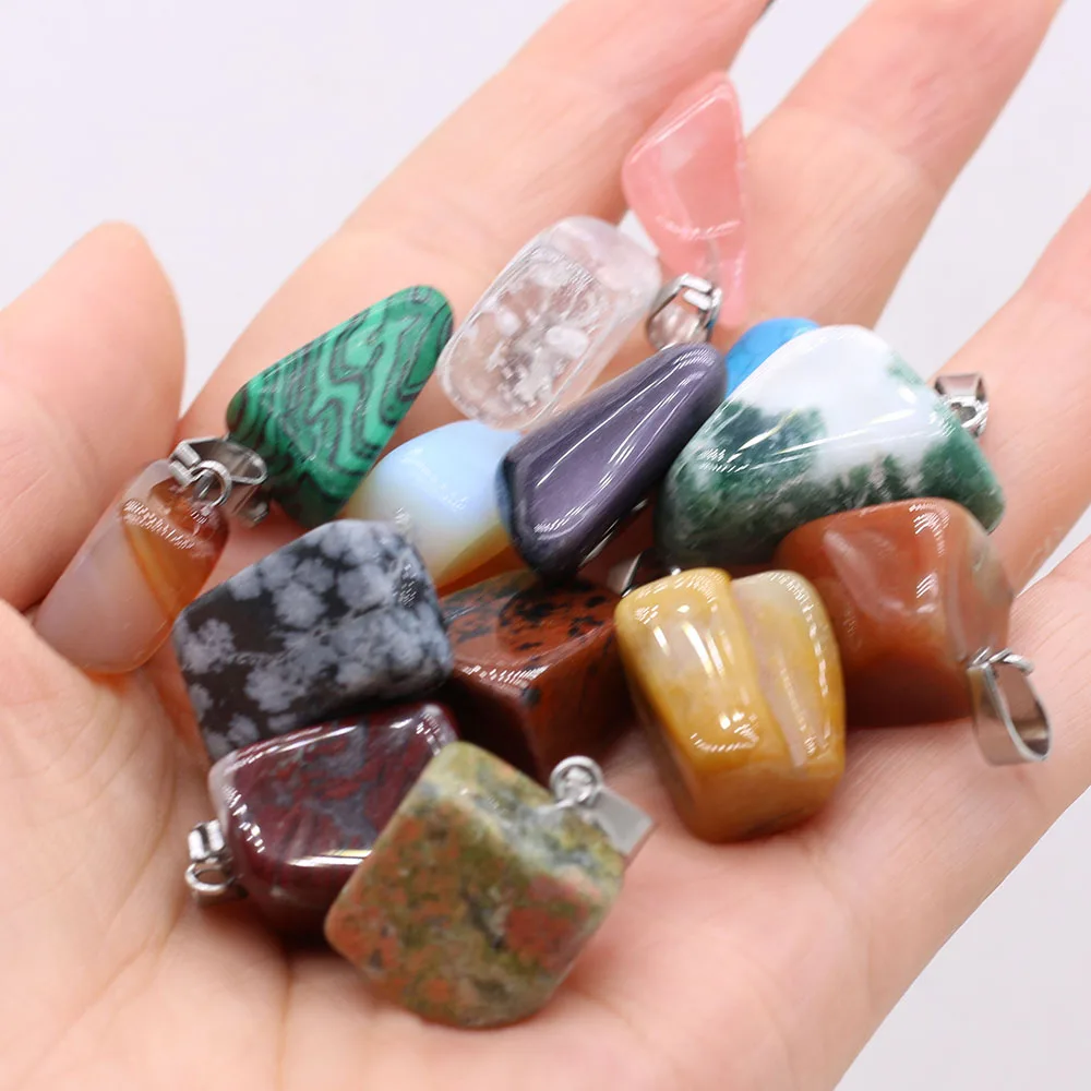 

5PC Natural Stone Pendants Exquisite Green Aventurine Crystal Agates Quartz Pendant Charms For Jewelry Making DIY Necklace Gift