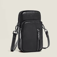 fashion trend luxury designer handbags for women genuine leather casual vintage shoulder bags korean phone black messenger bag