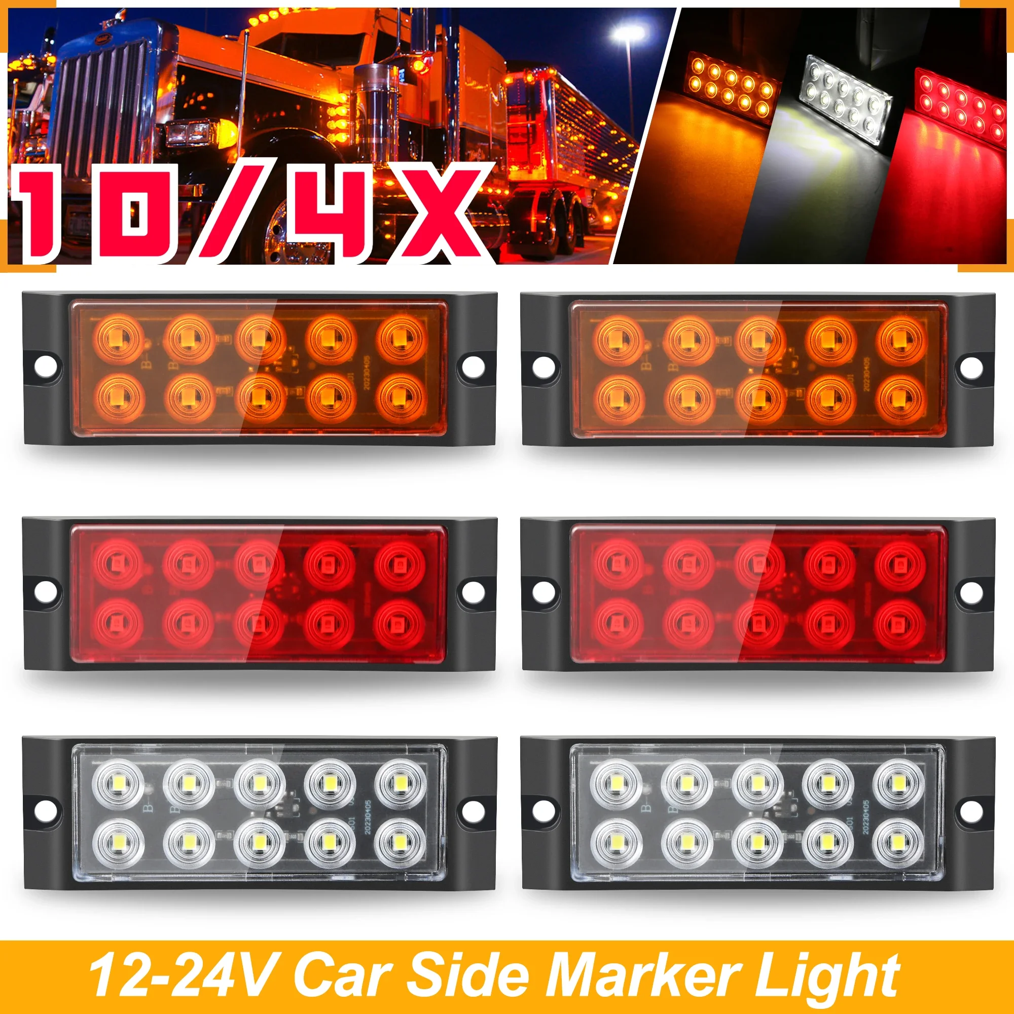 4 шт. 12-24 В Светодиодный Боковой габаритный фонарь индикатор автомобильные огни