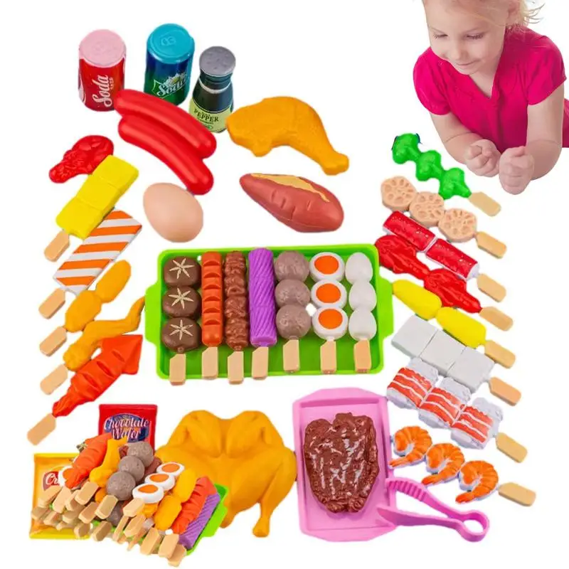 

BBQ Grill Toy Food Fake Food Accessories Pretend Play Grill Toy Set Grill Toy Set Pretend Play Cooking Playset Interactive Toys