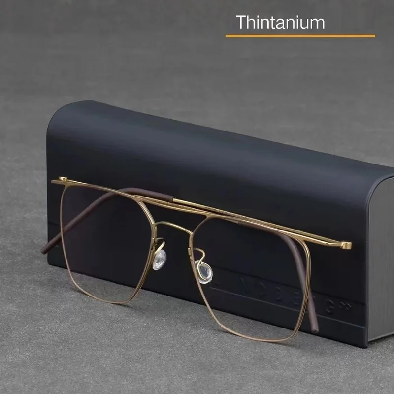 High Quality Denmark Brand Glasses Frame Titanium Light Thin Double Beam Design Square Eyewear Men Woman Eyeglasses Optical Lens