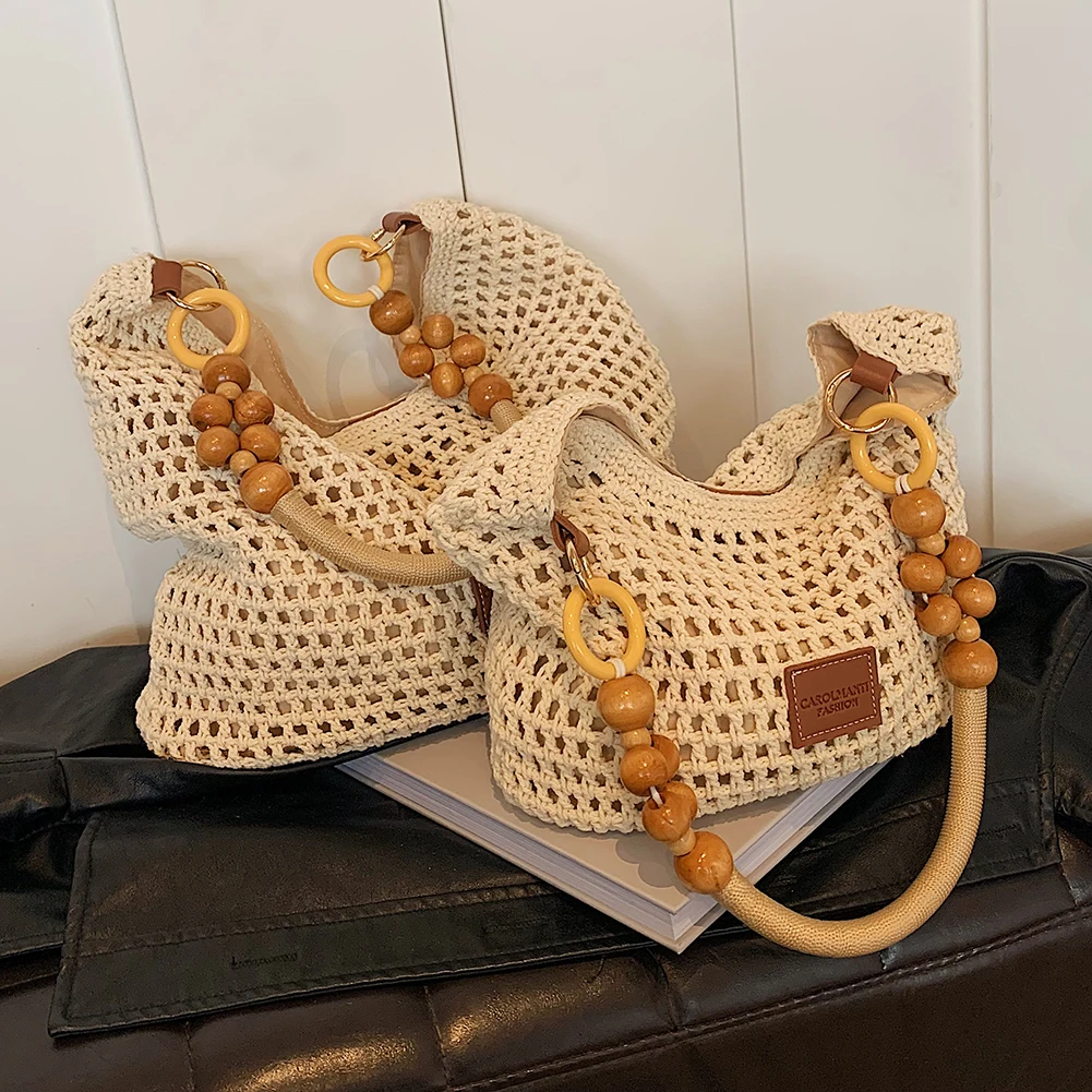 Женская Пляжная Тканая Большая Сумка С Регулируемым Ремешком Просторная Летняя