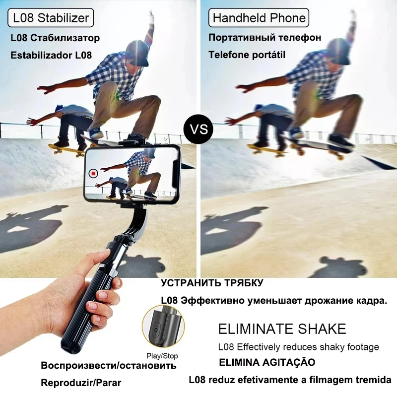 gimbal stabilizer for iphone android cell mobile phone cellphone smartphone action camera handle grip selfie stick video tripod free global shipping