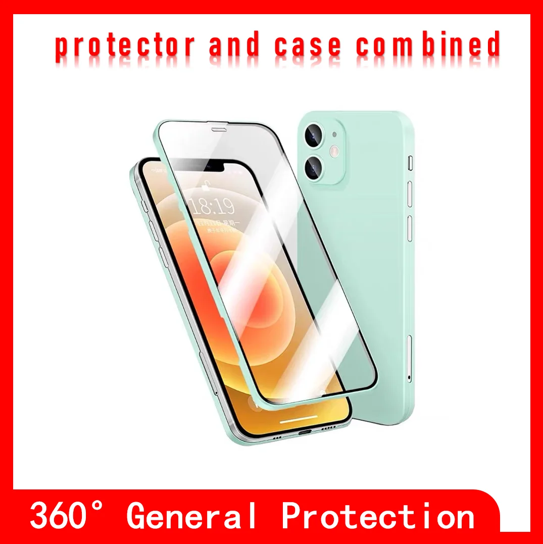 Fro iPhone 13 Pro Max 12 11 Mini Case Shockproof Full-Body Cover Case Built-in Screen Protector Tempered Glass Accessories Phone