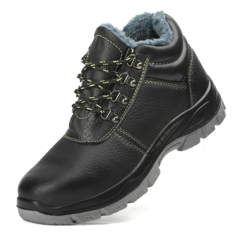 Скидка Ботинки мужские из воловьей кожи, противоударные, с проколовым стальным носком, теплые, хлопковые, с защитой от трудозатрат, для электросвар...