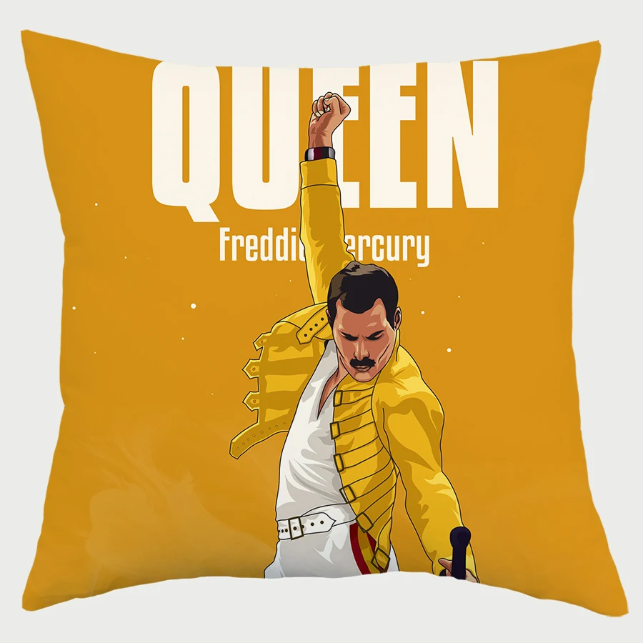 

Queen Band Print Pillow Case Polyester Decorative Pillowcases Letter Print Throw Pillow Case Kussensloop Almohada Poszewka