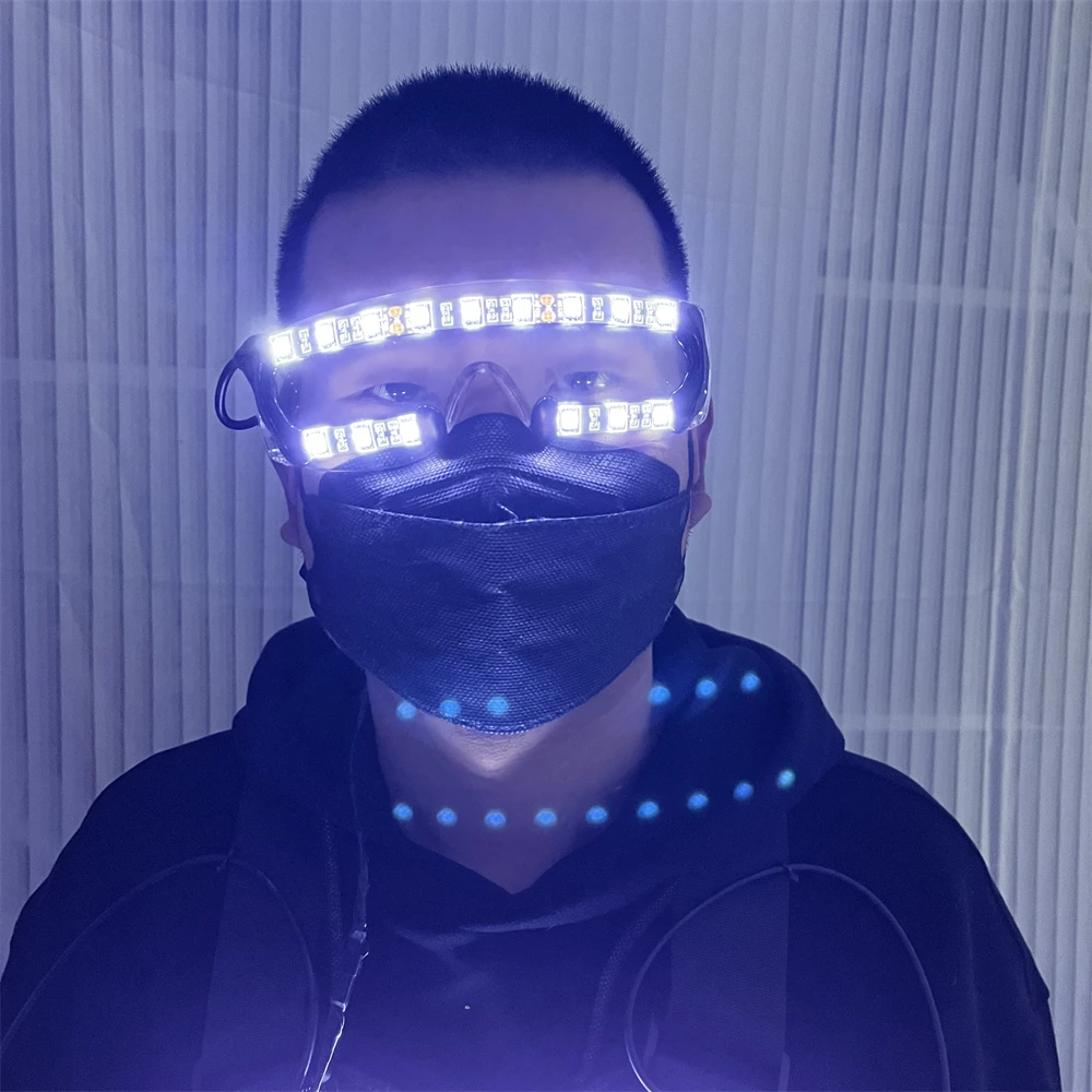 Крутой RGB светодиодный костюм робота перчатки светящаяся одежда светящиеся