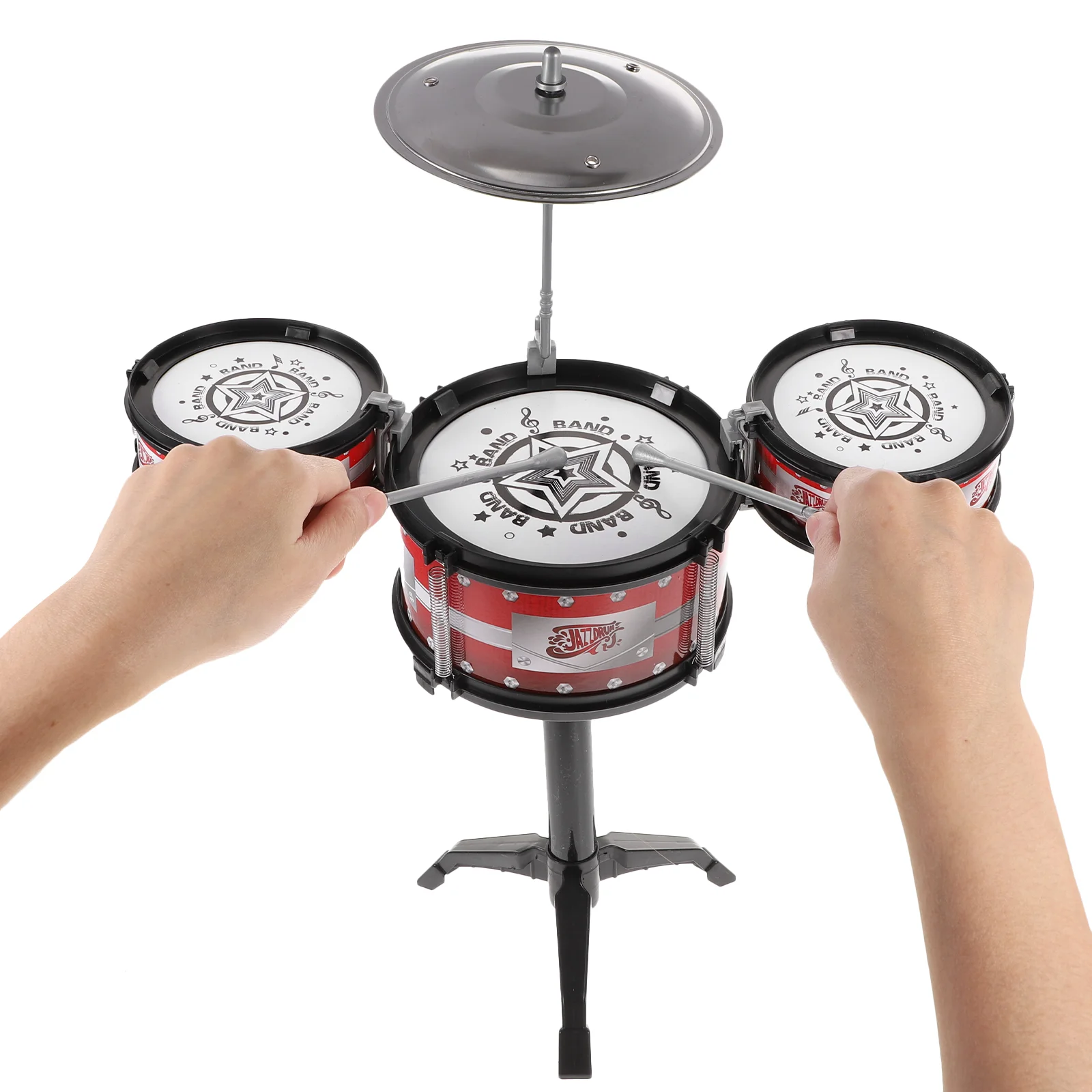 

Kids Jazz Drum Set Drumsticks Cymbal Pedal with 3 Drums Musical Instruments Educational Toys for Children Toddler Boys'