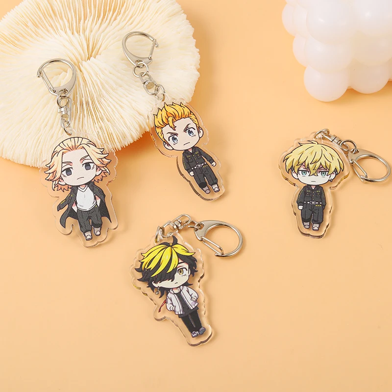 

Tokyo Revengers Keychain Mikey Draken Keyring Anime Fans Key Finder Backpack Bag Handbag Car Accessories Gift for Women Men