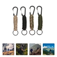 4pcs paracord keychains practical useful outdoor emergency kits carabiner metal rings