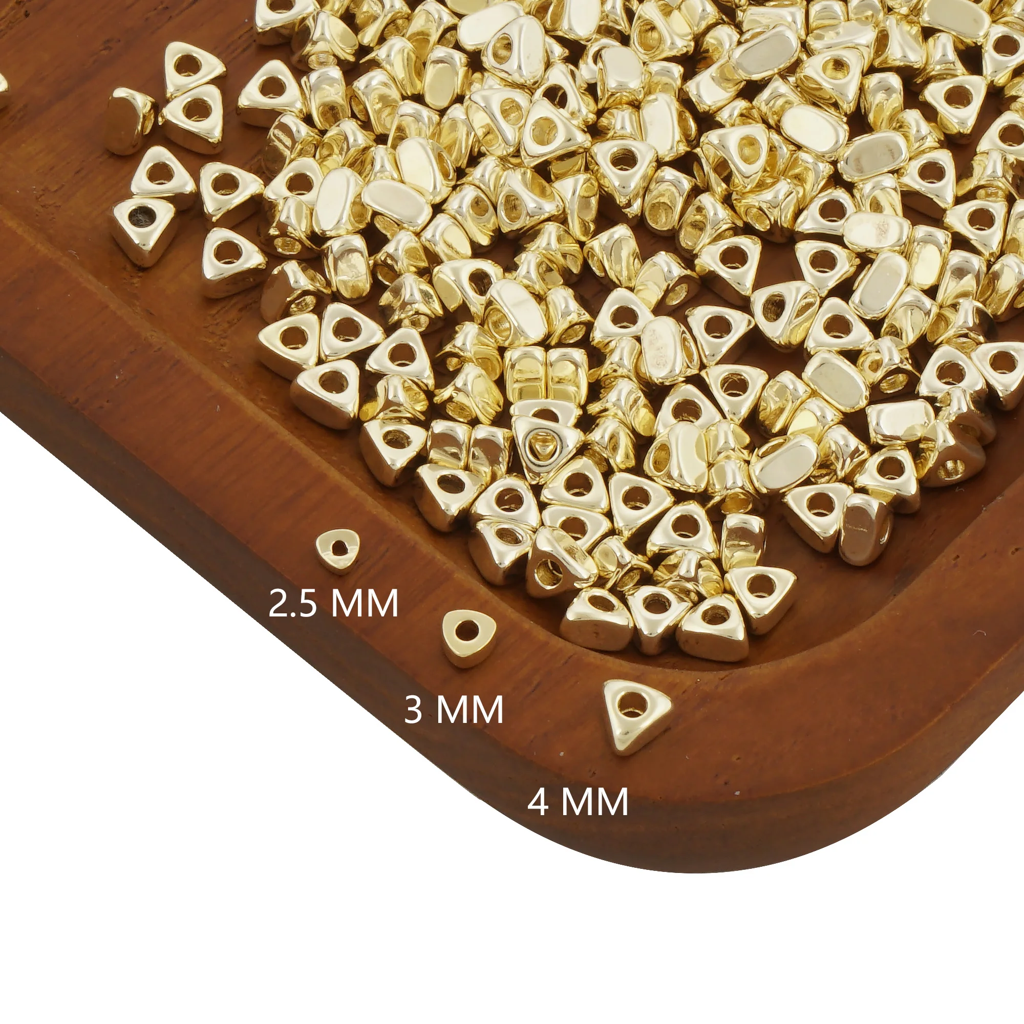 

50pcs Gold Filled Triangle Spacer Beads,Geometric Rondelle Beads,Triangle Geometric Spacers for Jewelry Design