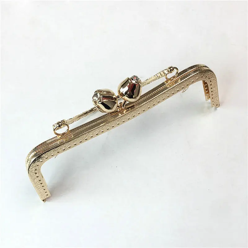 10pcs 20cm Metal Purse Frame Handle for Making Kiss Clasp Lock Rose Head Embossed Bronze Tone Bags Hardware Accessories