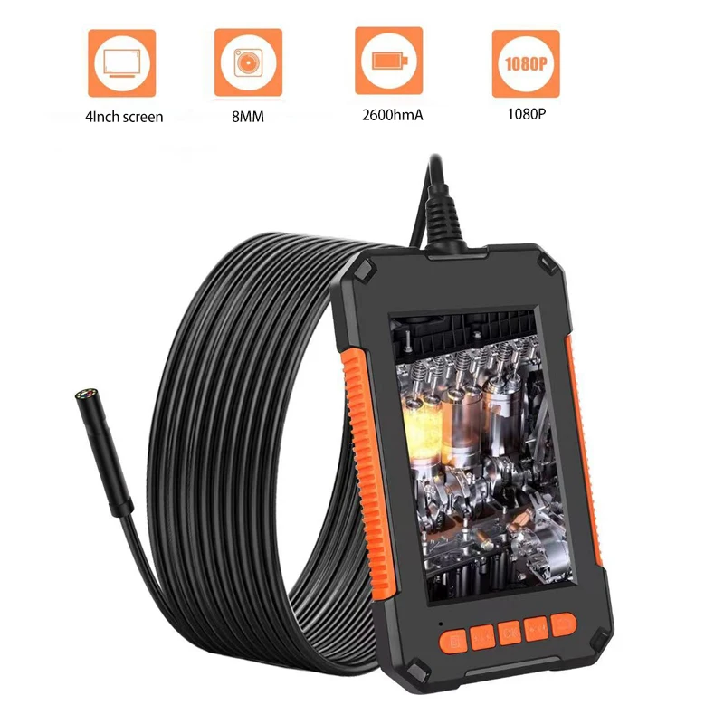 P40 промышленная камера-эндоскоп 1080P 4 3 &quotIPS 8 мм одиночный и двойной бороскоп с 8LED