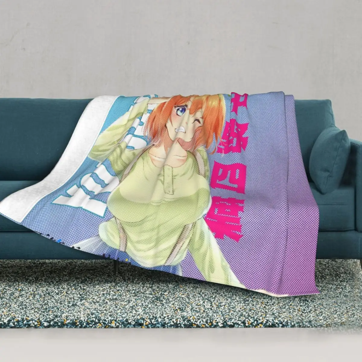 

Прекрасные фланелевые одеяла Quintuplets Yotsuba Nakano Потрясающие Пледы для дома 150*125 см Плюшевые тонкие одеяла