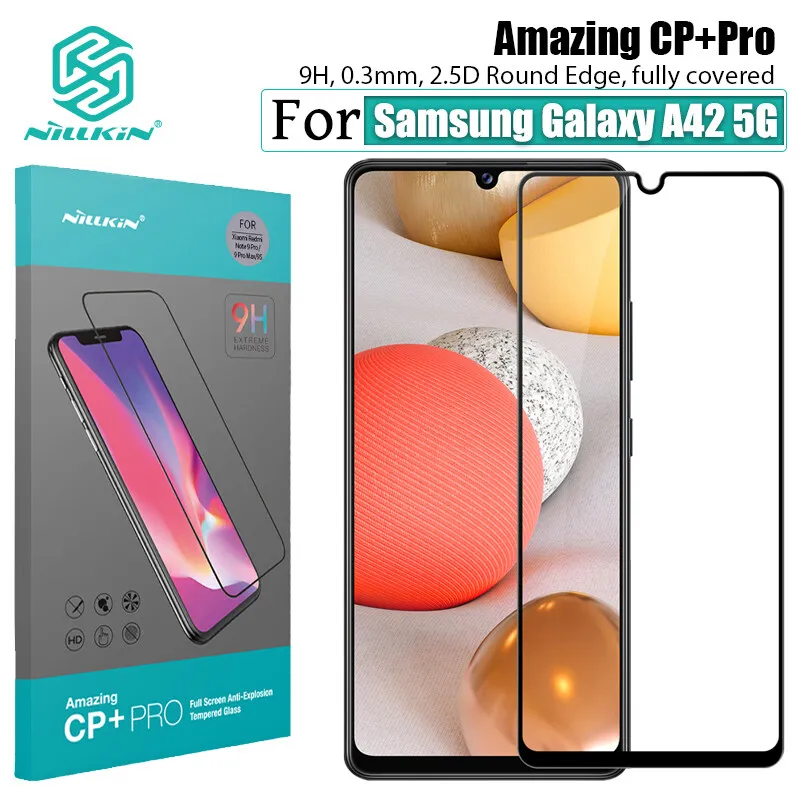 

Закаленное стекло Nillkin 2.5D с полным покрытием для Samsung Galaxy A42 5G, защитные пленки для экрана CP + Pro, Взрывозащищенная защитная пленка